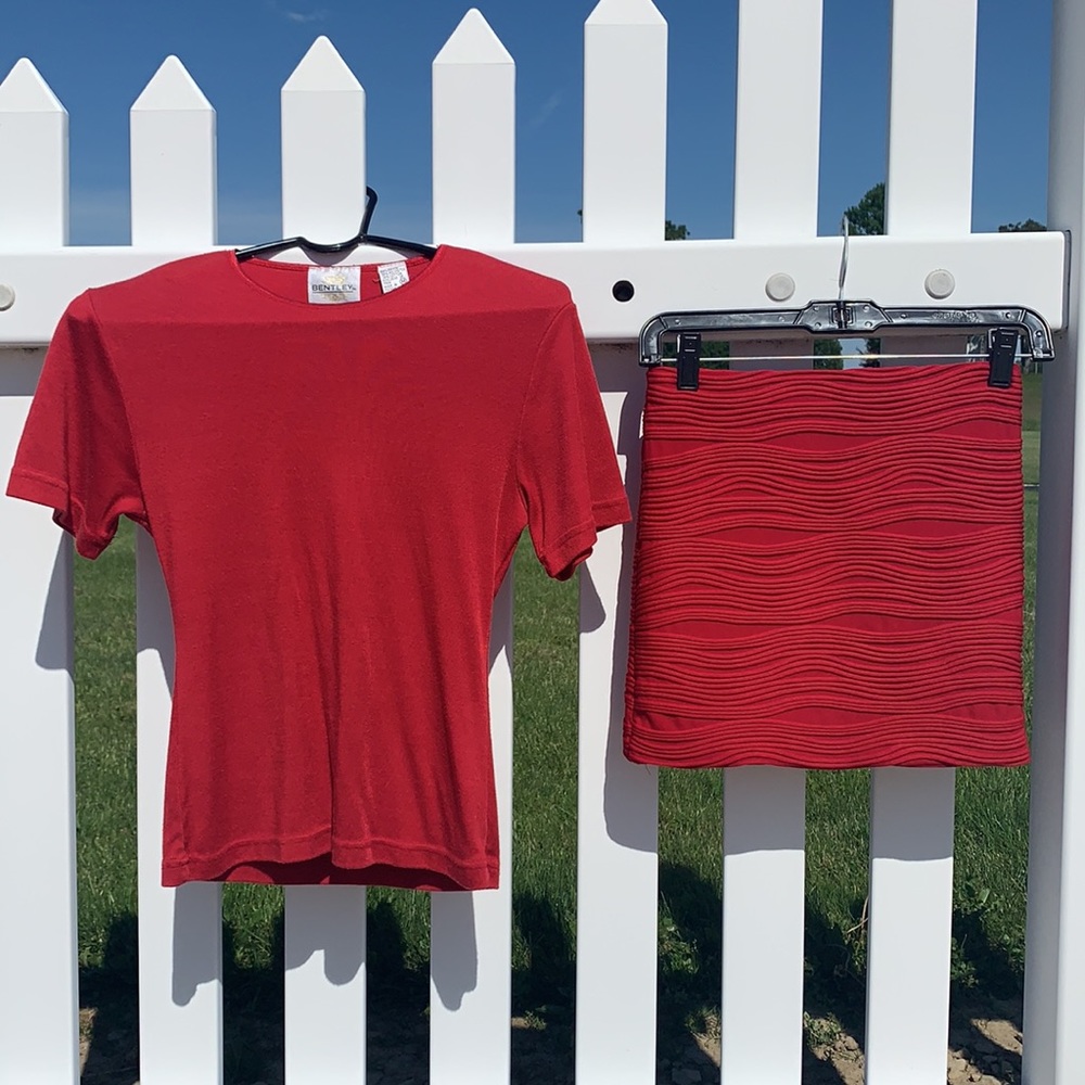2 for $10 .. Red Red .. skirt and Tee